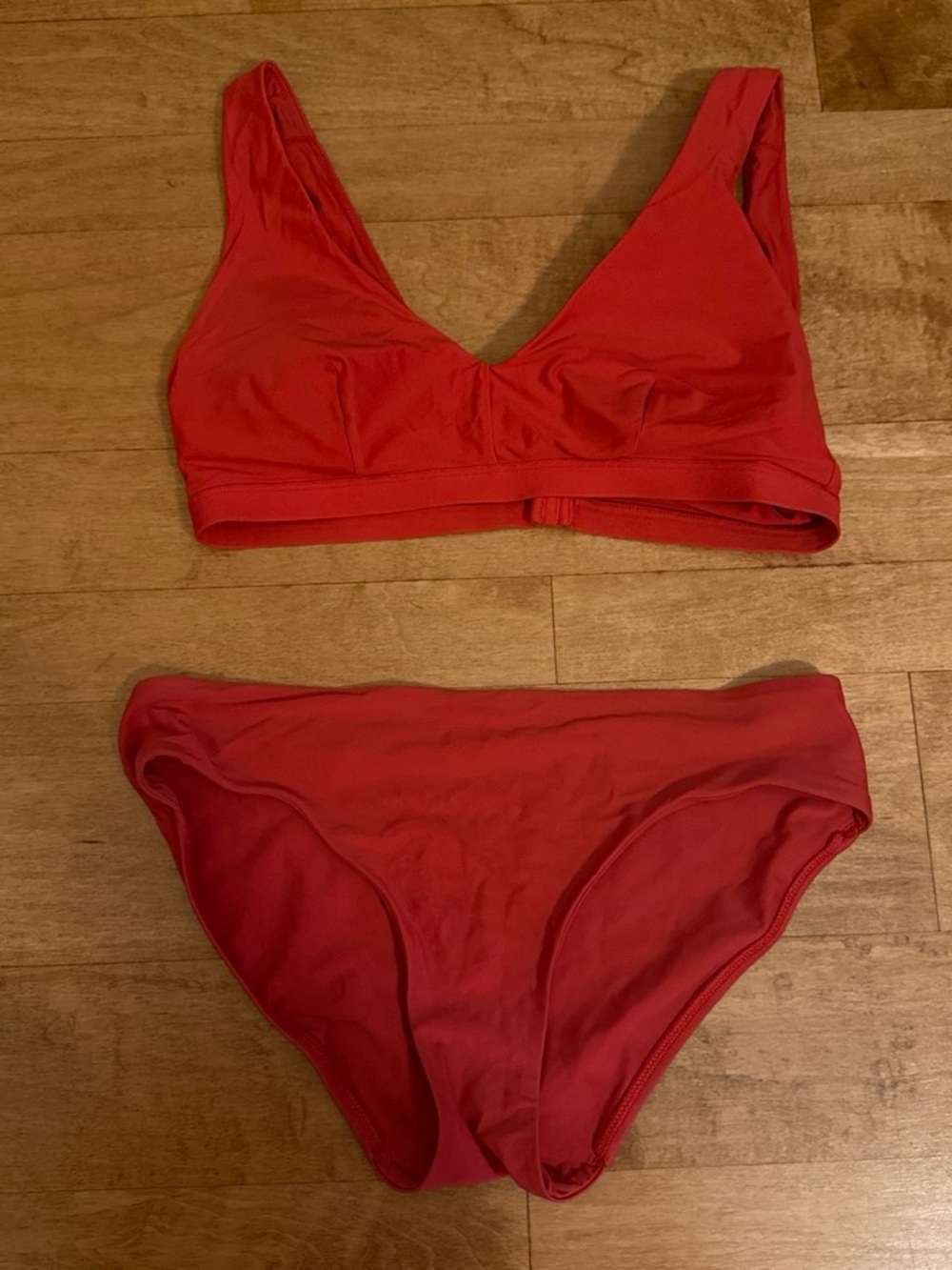 lululemon athletica Red V-Neck Bikini Set